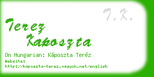 terez kaposzta business card